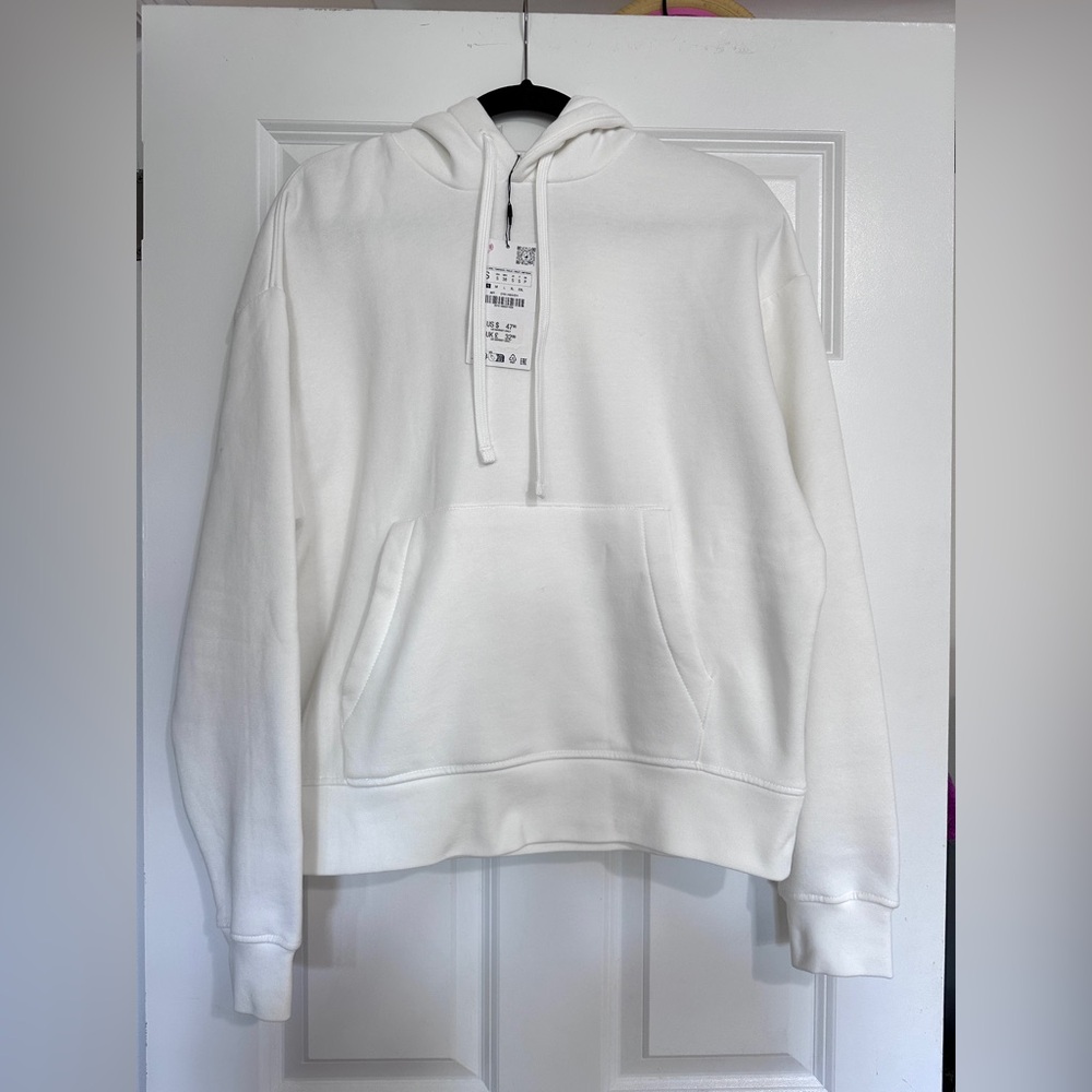 NWT Zara White Hoodie size S